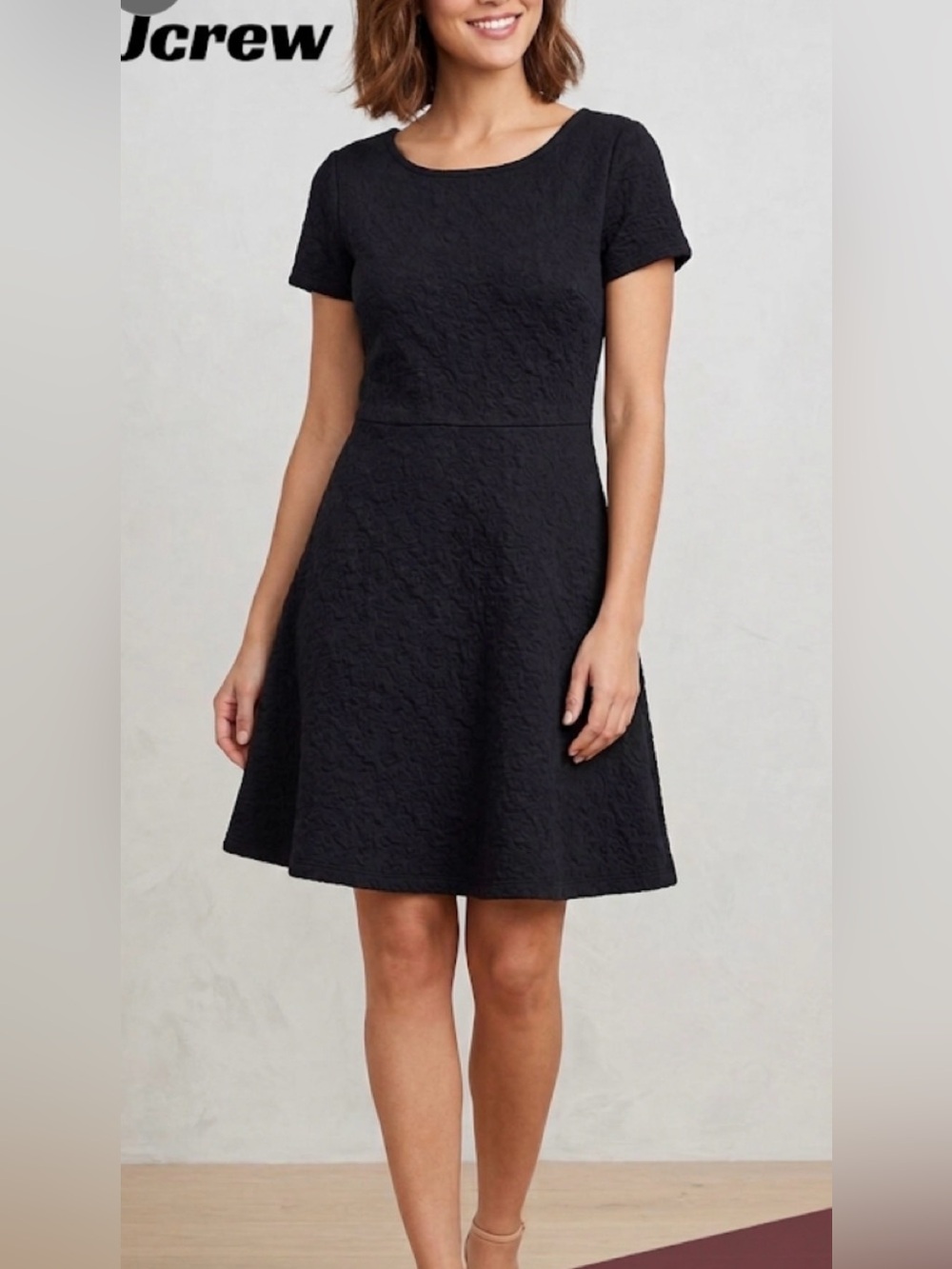 Classic J.Crew Black  cotton dress with flowery pattern